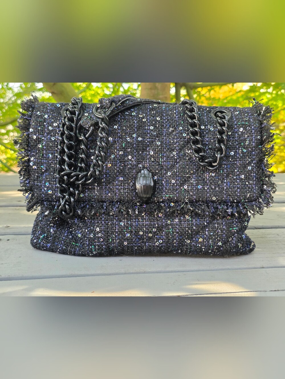 Kurt Geiger London Large Kensington Tweed Shoulder Bag